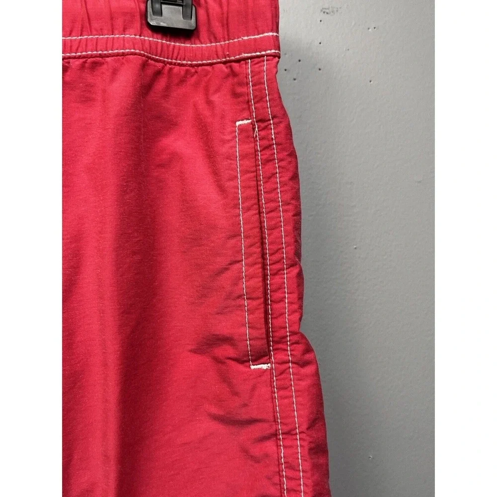 Express Swim Trunks Mens Small Red Board Shorts Drawstring‎ Mesh Lined Contrast